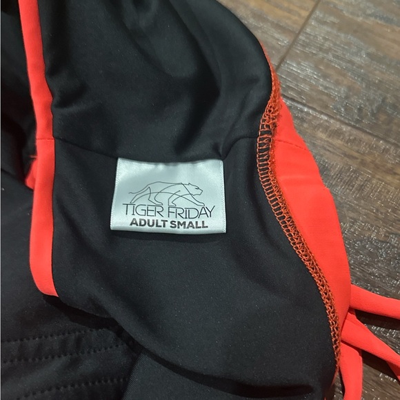 Tiger Friday Women's Black & Coral/Orange Color Tie Sports Bra Size Adult Small - Picture 4 of 7